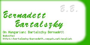 bernadett bartalszky business card